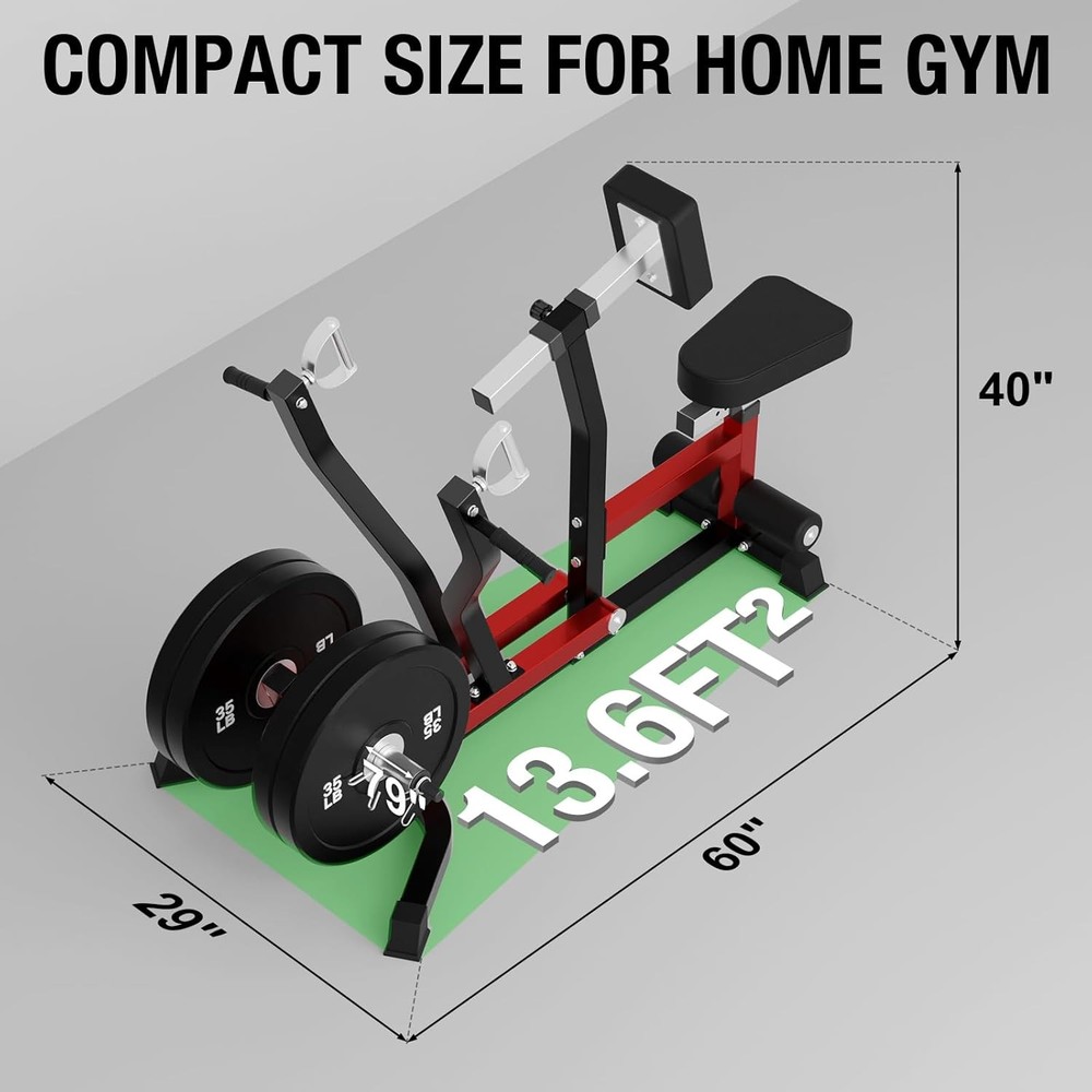 Seated Row Machine Lat Back Exercise Machine Adjustable Plate Loaded Home Gym