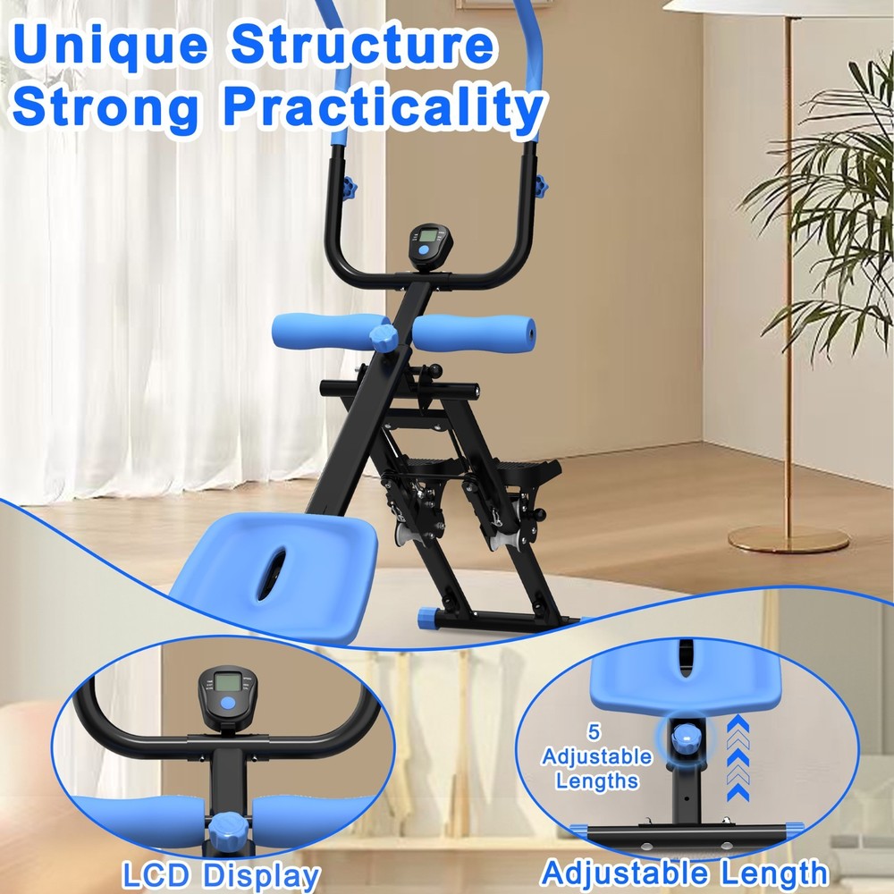 Modern Multifunctional 2-In-1 Stair Stepper And Ab Workout Machine Blue