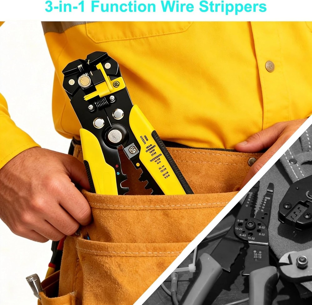 8" Self-Adjusting Insulation Wire Stripper cutter crimper Terminal Tool Pliers