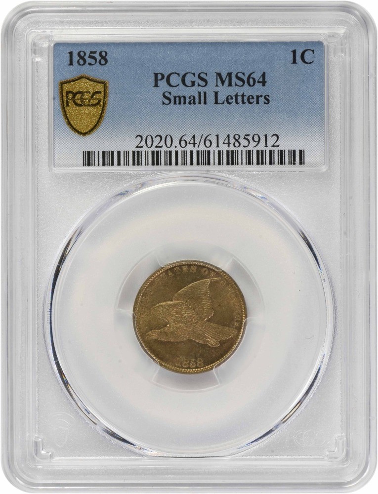 1858 Flying Eagle Cent Small Letters MS64 PCGS