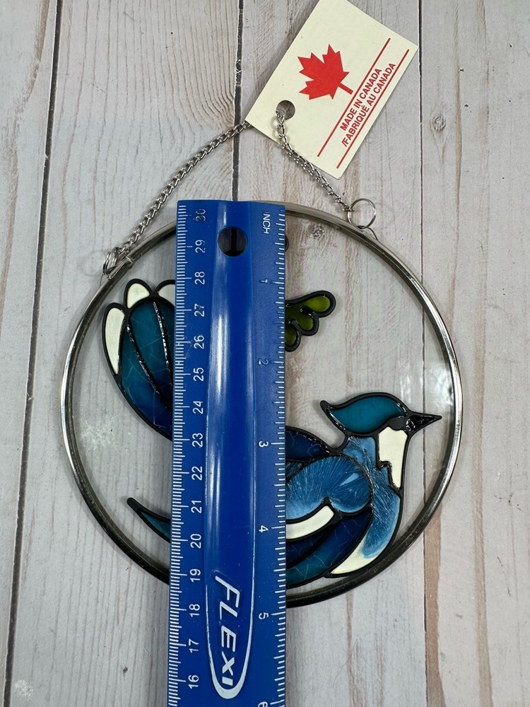 Bluebird Suncatcher, Handpainted, Made In Canada, 5”