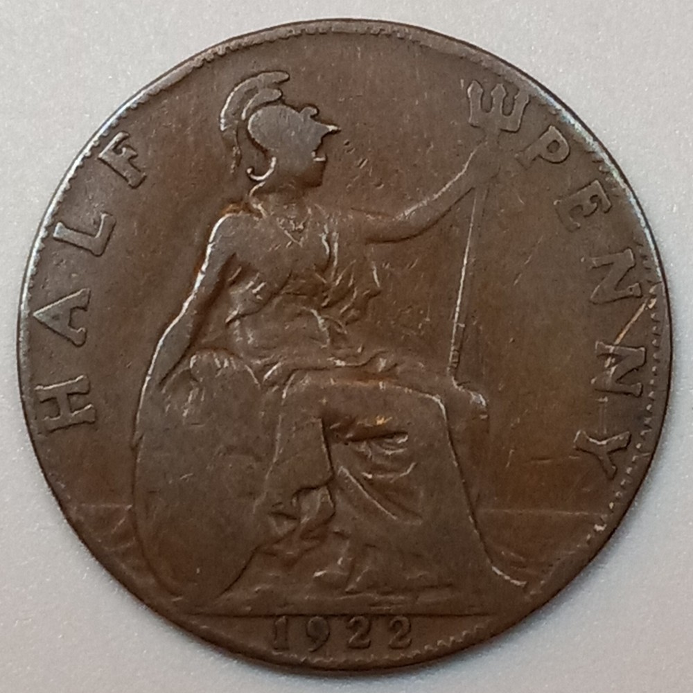 1922 UK Great Britain 1/2 Penny