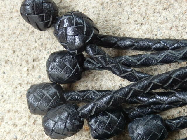 9 PLAIT PLAITED TAIL Leather Flogger Whip - Horse Training Tool ROLLING THUNDER