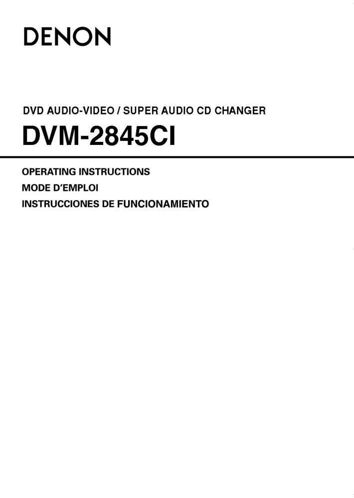 Denon DVM-2845CI DVD Changer Owners Manual