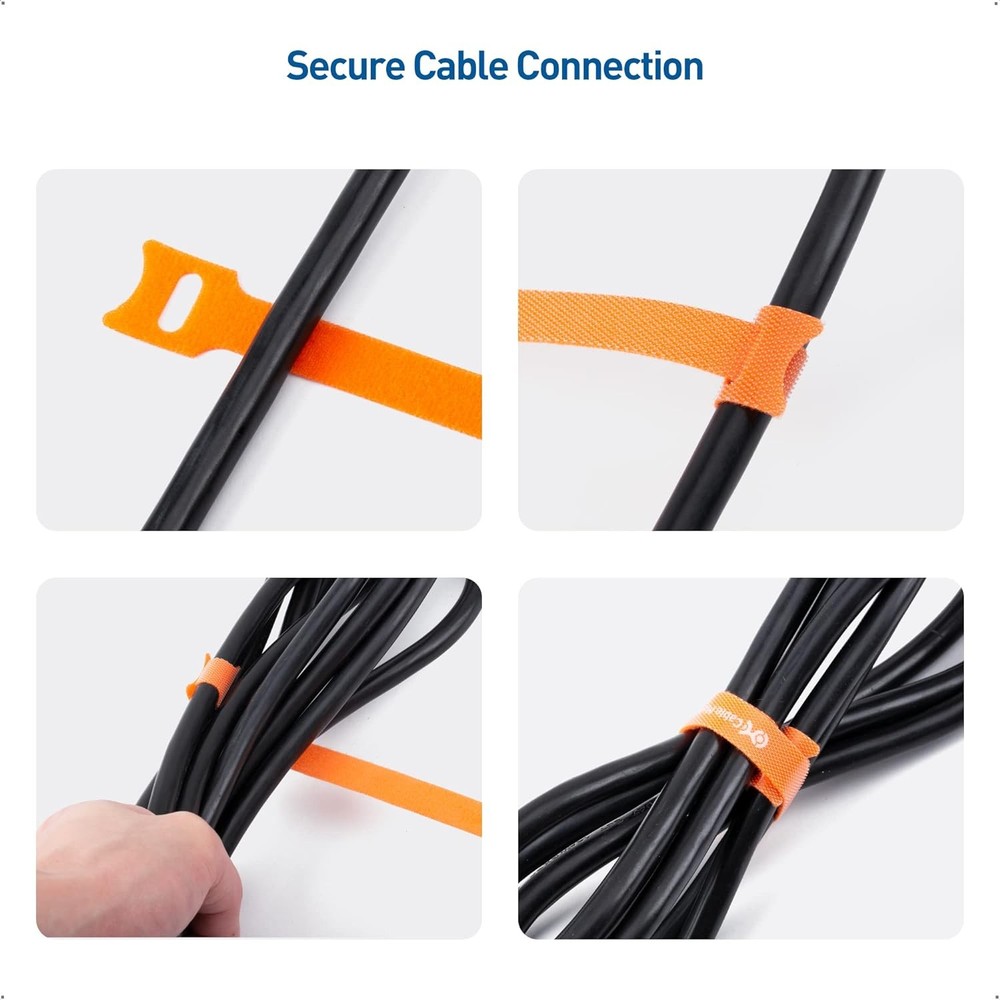Cable Matters Hook & Loop Cable Straps 100pc Reusable Cord Organizer Ties