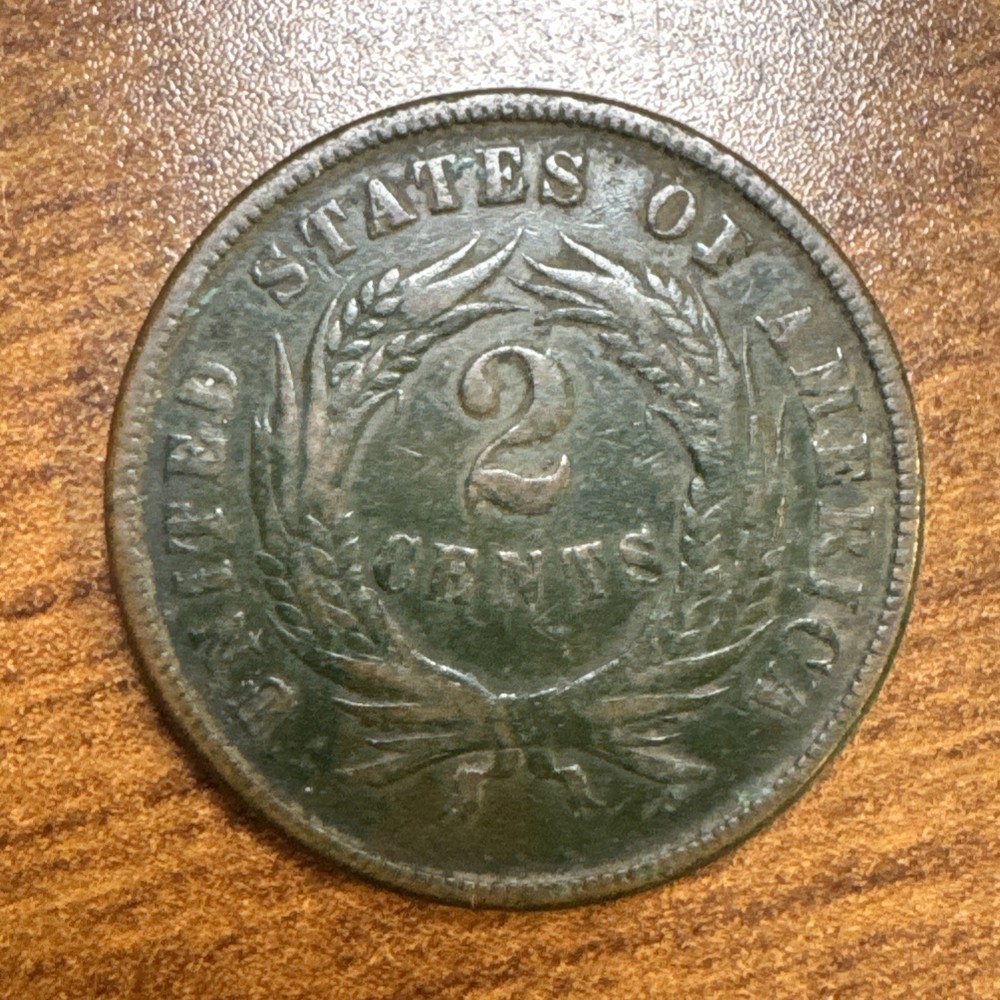 1871 Two Cent Piece 2c VF details