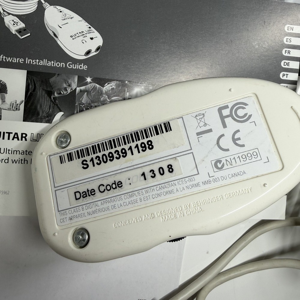 Behringer Guitar Link UCG102 USB Guitar To USB Interface With Box