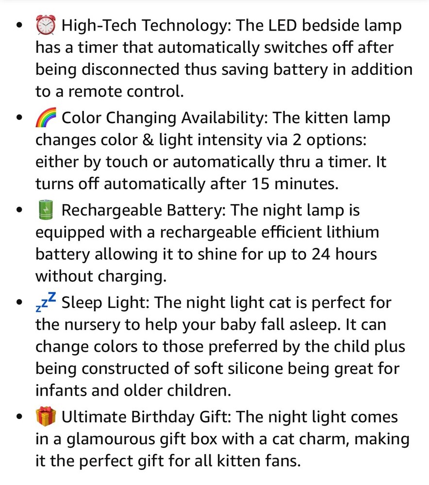 Cat Night Light Or Table Lamp Changes Color Remote Control By Sweet Ponies
