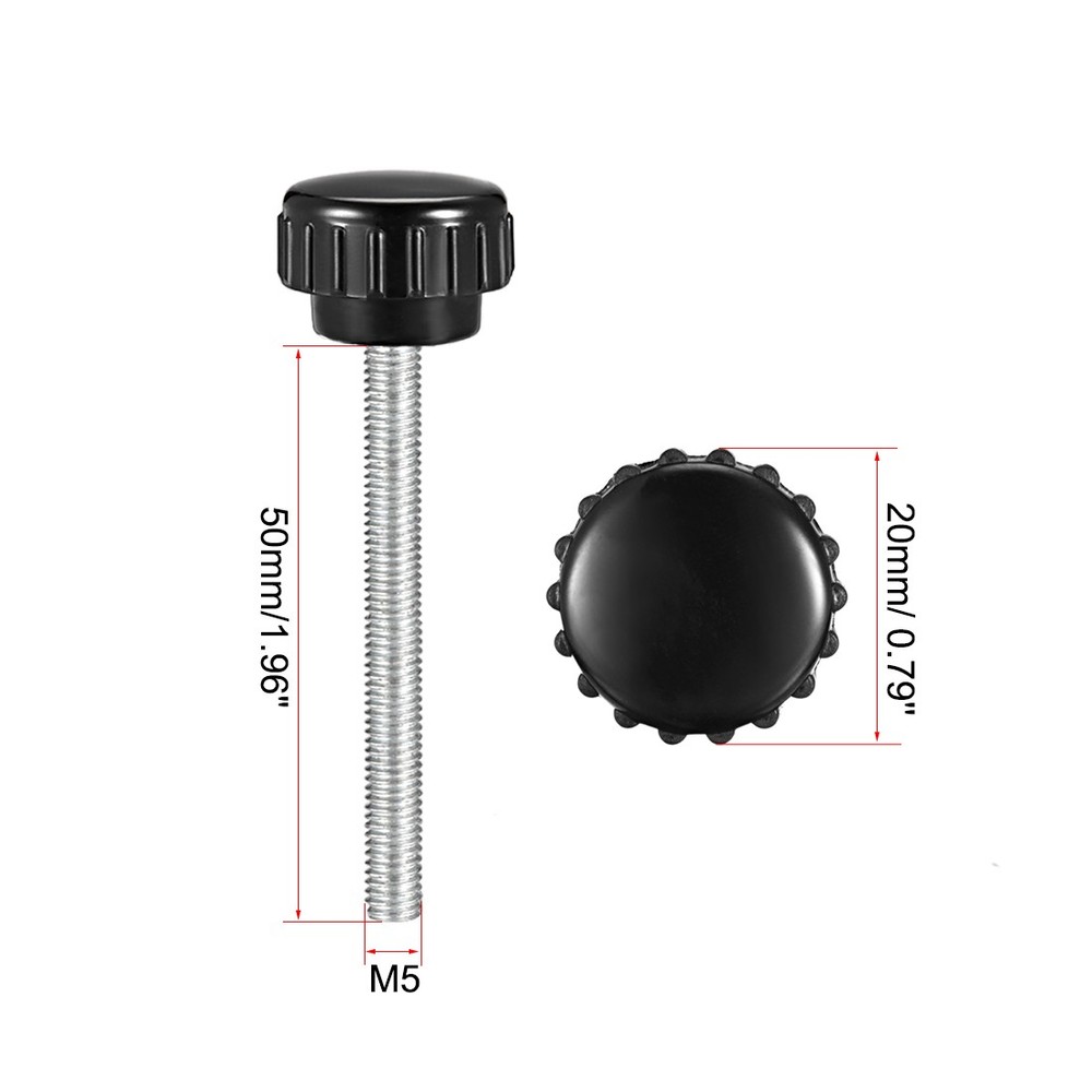 M5 x 50mm male thread knurled locking knobs 10 pcs