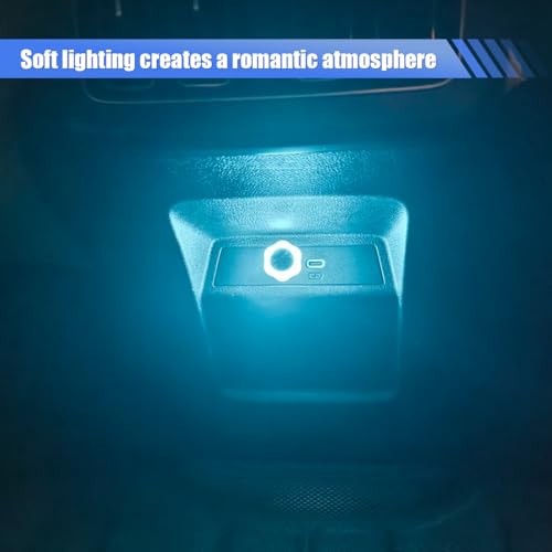 4PCS Flower Mini USB LED Car Light, 5V Portable Plug-in Interface Auto Blue