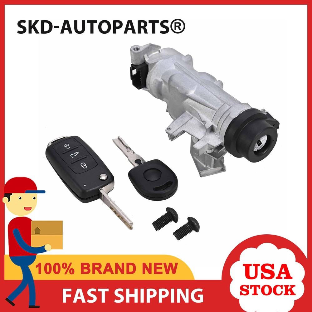 For VW Jetta 2006-2018 W/ Remote Control Key Shell Ignition Switch Lock Assembly