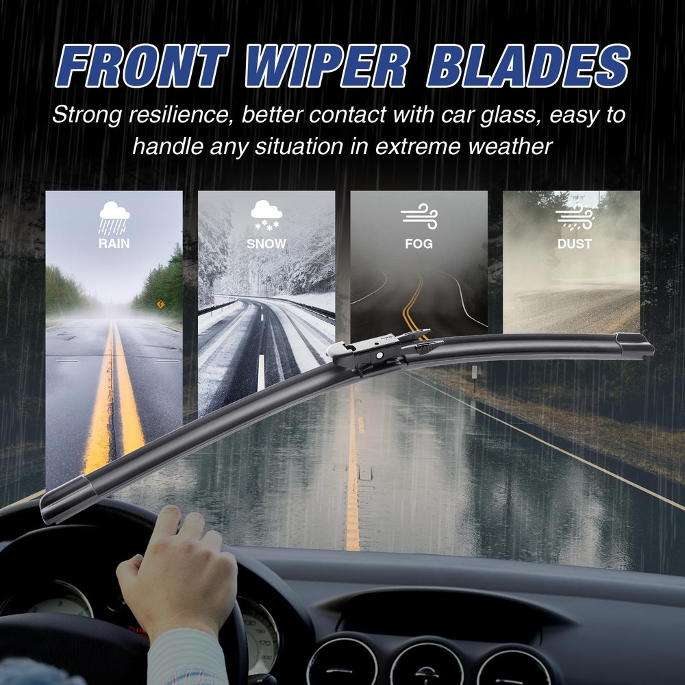 28" Silicone Windshield Wiper Blades Replacement for Ford Models 20132020