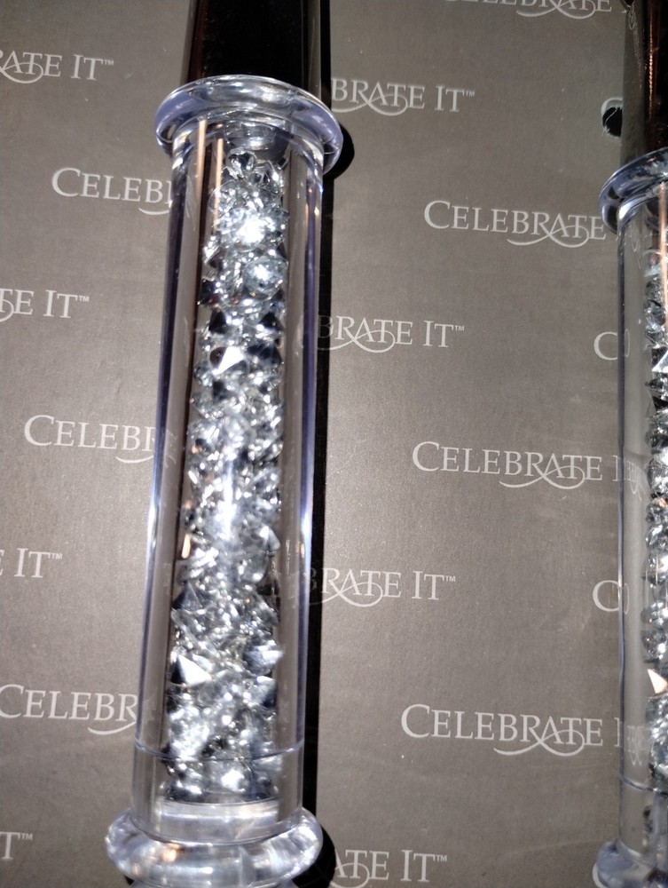 Wedding Cake Knife and Server Set with Acrylic Handle - With Bling / Refillable