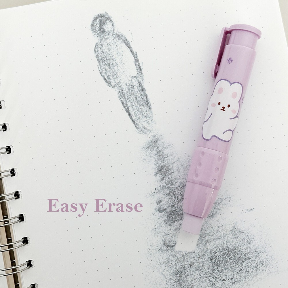 Wrapables Clickable Push Button Retractable Erasers with Refills (Set o 2)