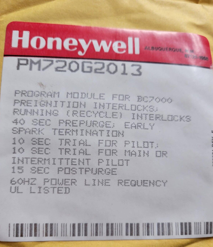 HONEYWELL PM72G2013 PROGRAM MODULE FOR BC7000