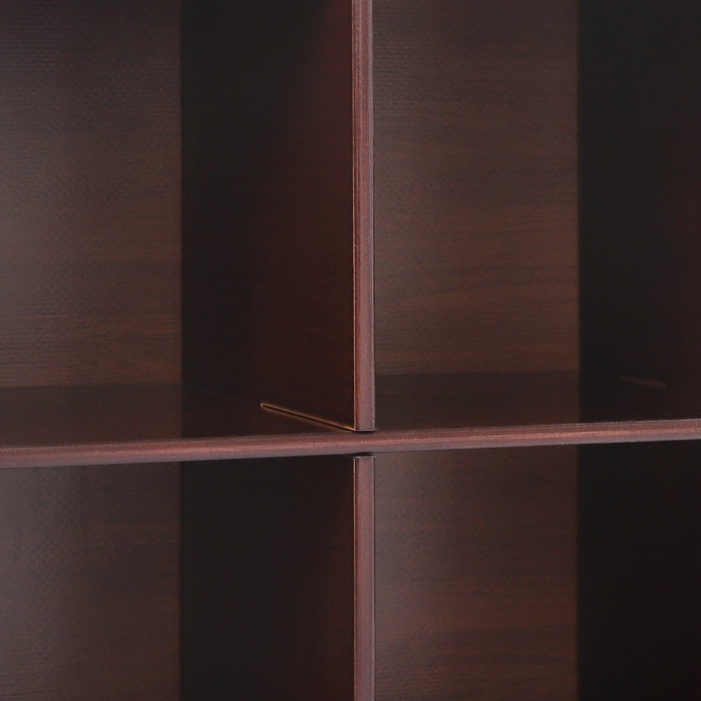 Solid Wood Bookshelf with Compartments Floor-Standing Solid Wood Cube Bookcase