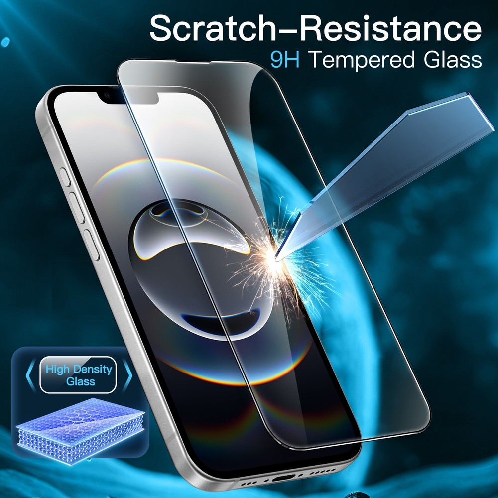 JETech Full Coverage Screen Protector for iPhone 16e 6.1-Inch 2025, 3-Pack