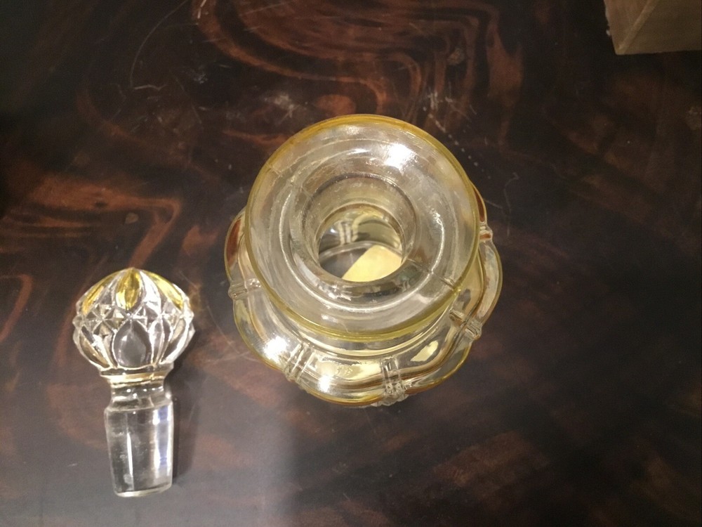 Vintage Val Saint Lambert Perfume Bottle Pressed Glass