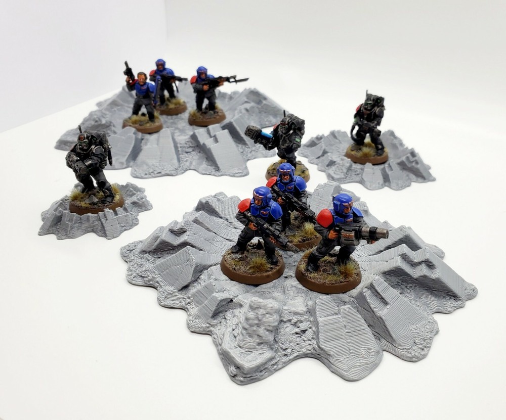 3D Printed Terrain Large Battlefield Blast Craters Set for Tabletop Gaming