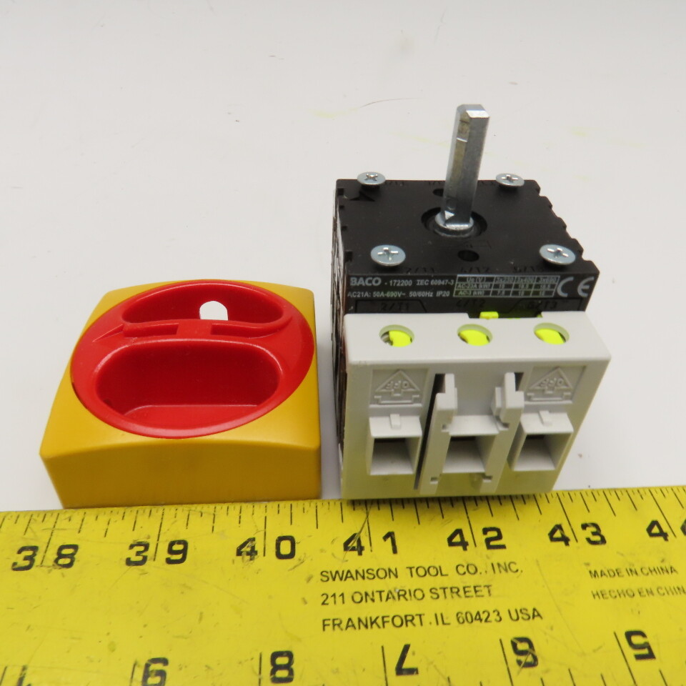 Baco 172201 3 Pole Circuit Breaker Disconnect 50A W/ Panel Operator Accessory