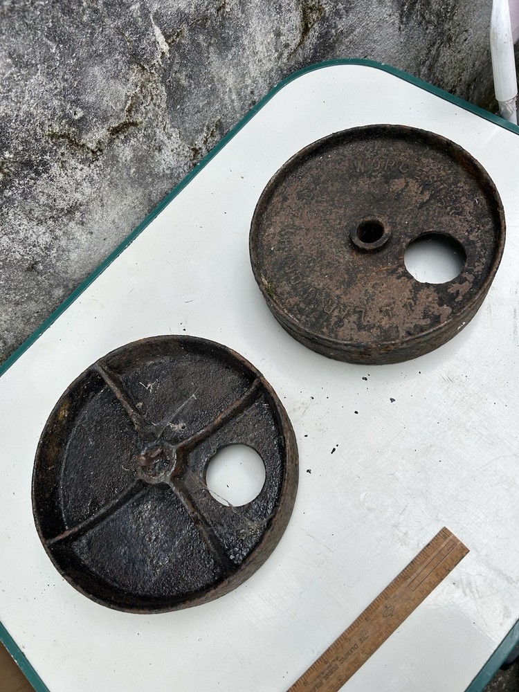 antique, rustic cast iron wheels