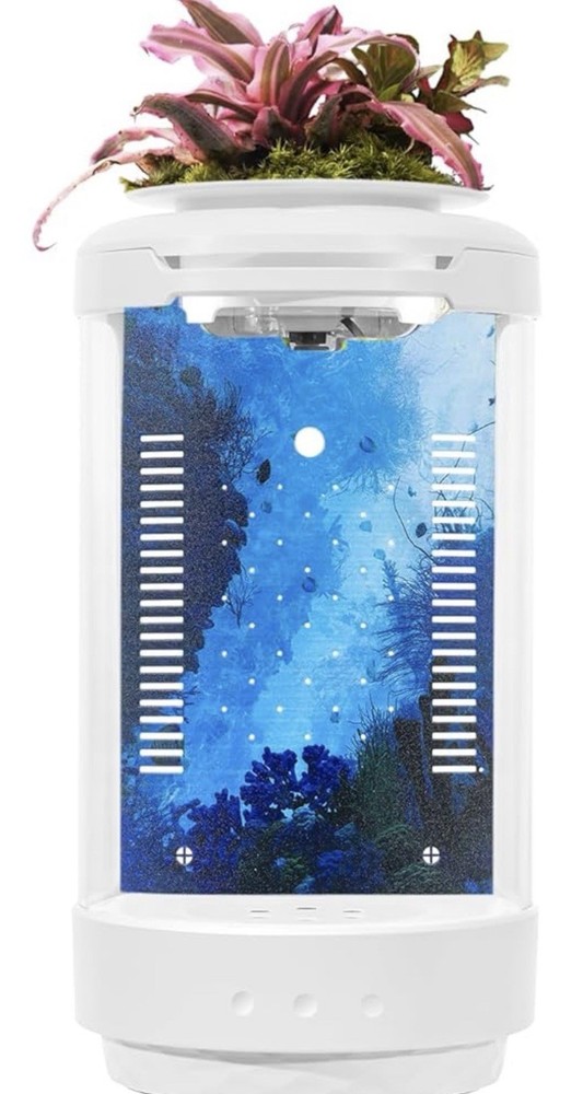 Small Fish Tank 1.2 Gallon Aquarium Starter Kit Desktop