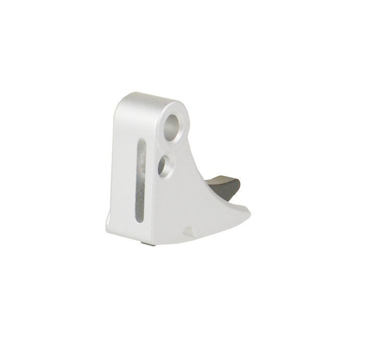 Adjustable Aluminum Billet Trigger Silver Grey Shoe With Black Safety Fits Glock