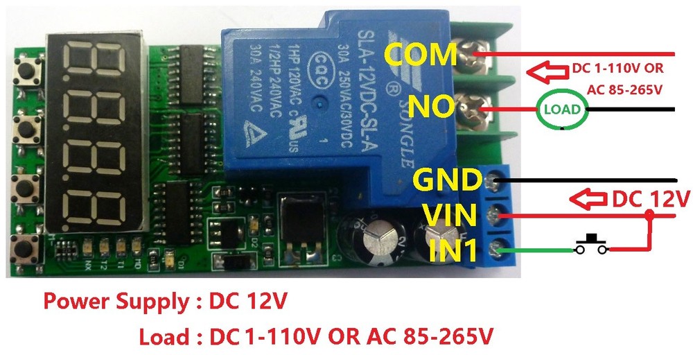 DC 12V 30A High Power Multifunction Cycle Timer Delay Relay PLC Module 0.1s-270h