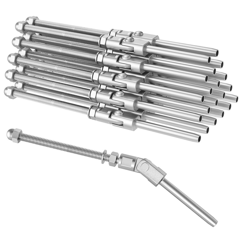 6" Long Angled Swage Threaded Stud, 3/16" 180 Degree Adjustable Angle 20 Pack