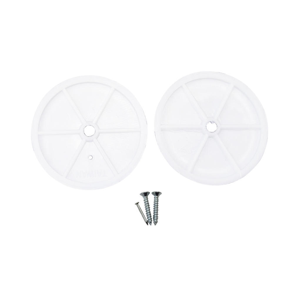 1-3/8" White Plastic Closet Rod Socket - 1 Set with Mounting Screws