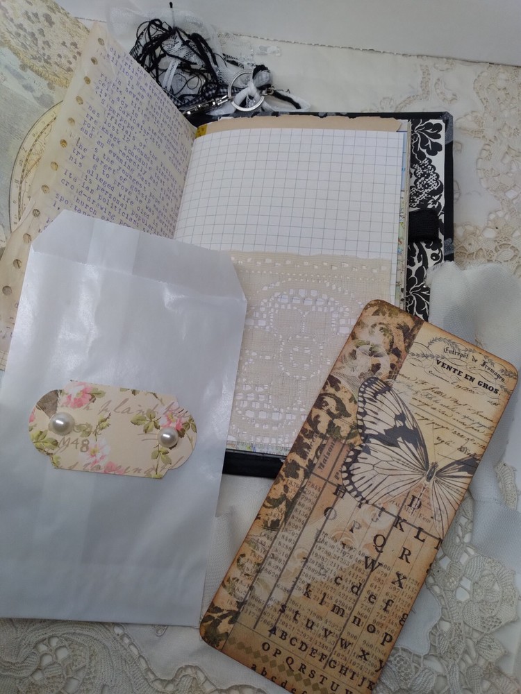 Old World Victorian Handmade Junk Journal Ephemera Interactive Keepsake Dangle