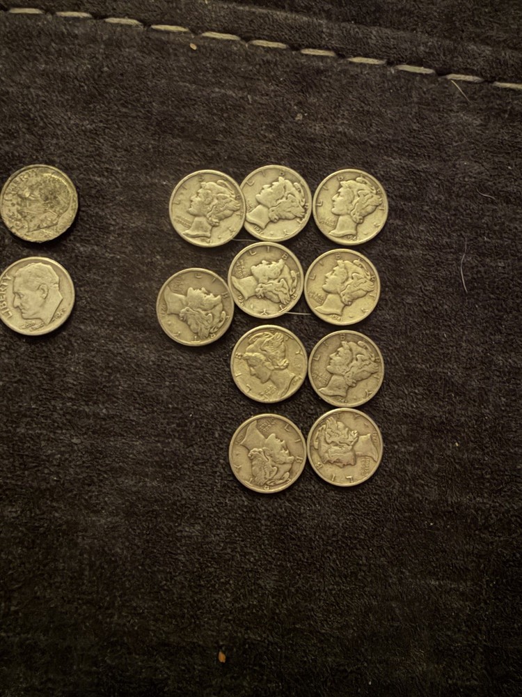 100 Silver Roosevelt/Mercury Dimes %90 Silver Mixed Dates uncertified