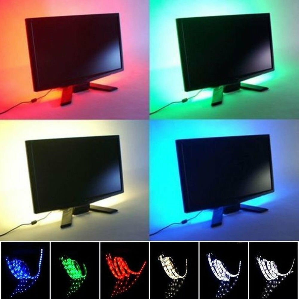 USB Motorized Multi Colors RGB 100cm 39in LED Change Rows Lighting Kit