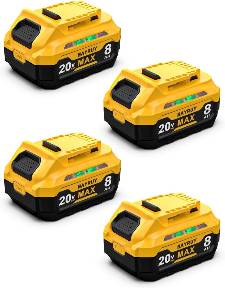 4-Pack 8.0Ah Replace for Dewalt 20V Max Battery 20V Lithium-ion DCB202 DCB205