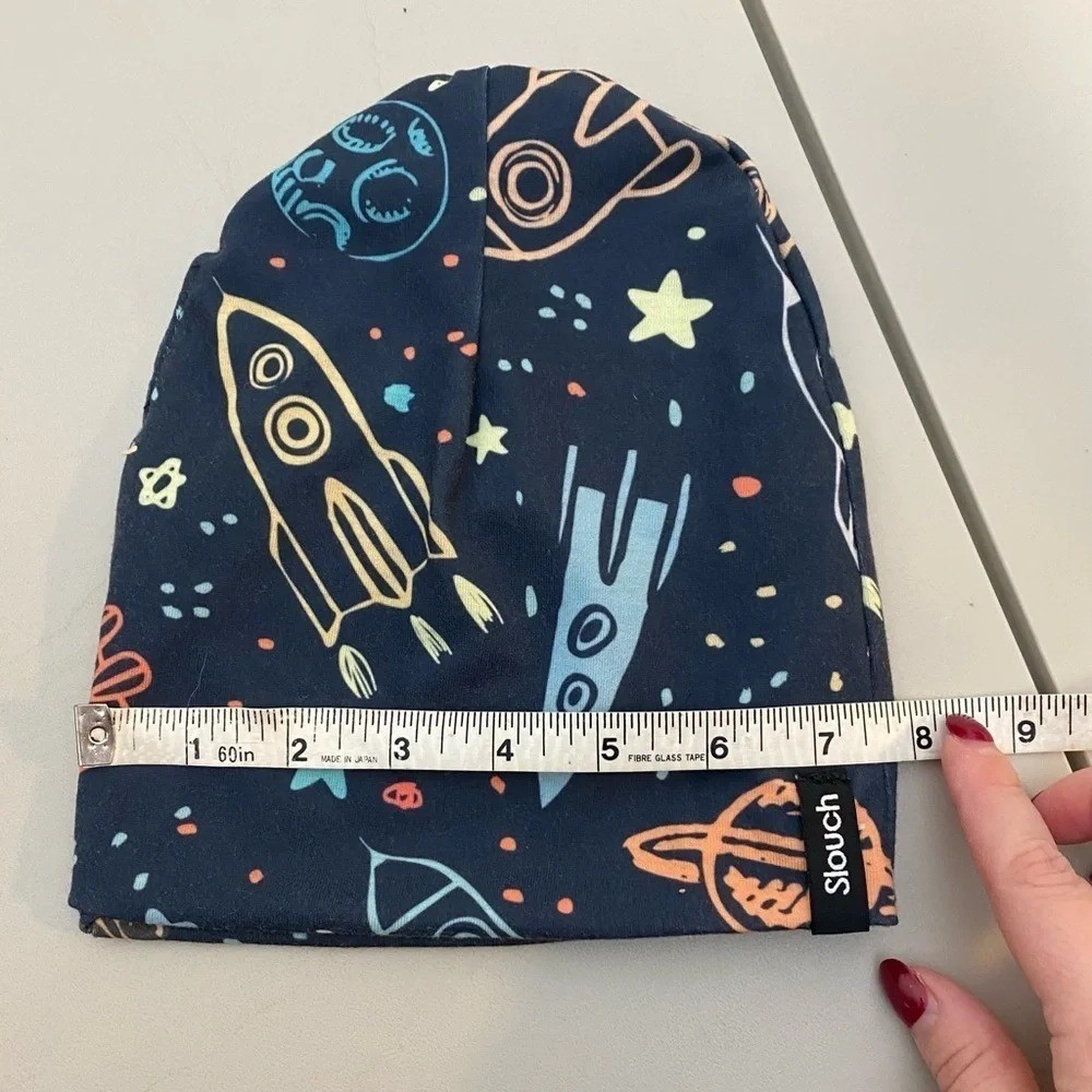 SLOUCH boys rockets and space slouchy beanie hat size medium