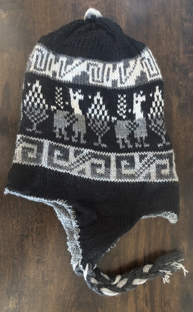 Peruvian Chullo Handmade Wool Beanie Cap Reversible