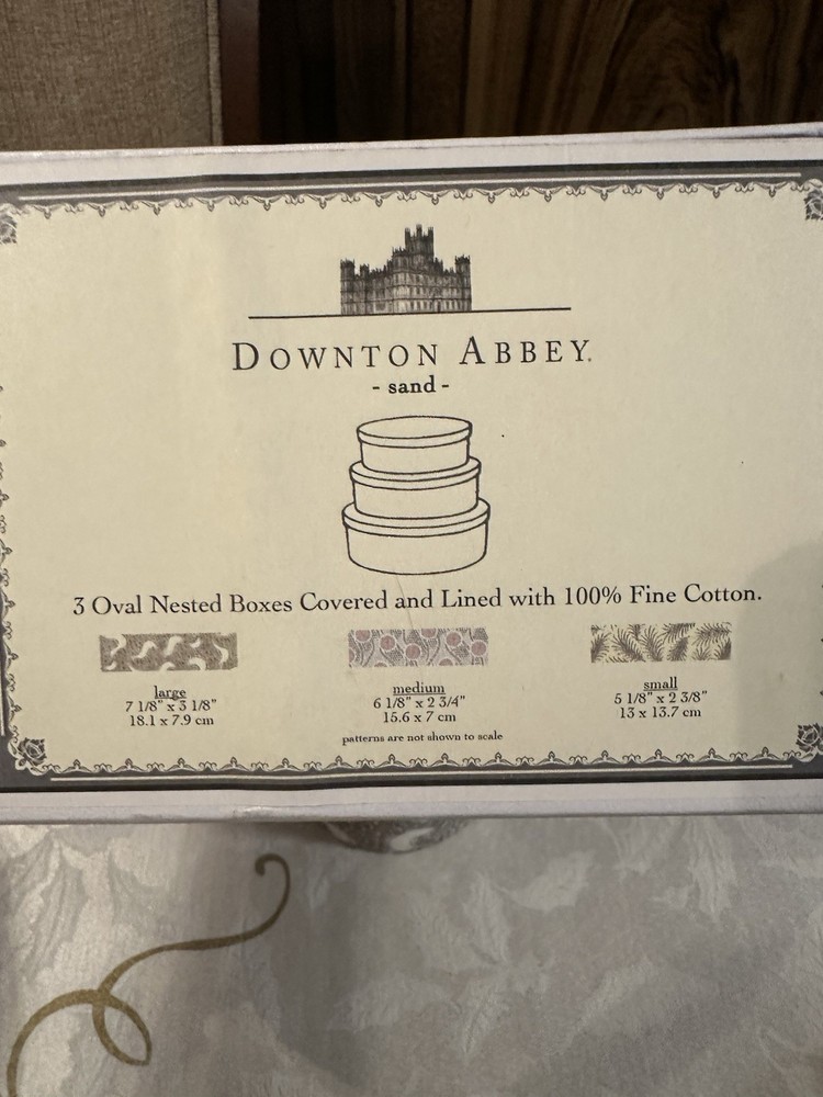 Downton Abbey nesting oval boxes and storage boxes by Quilted Koala