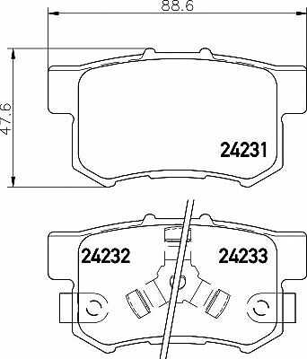 MINTEX FRONT + REAR PADS for HONDA CROSSTOUR 2.4 2012-on