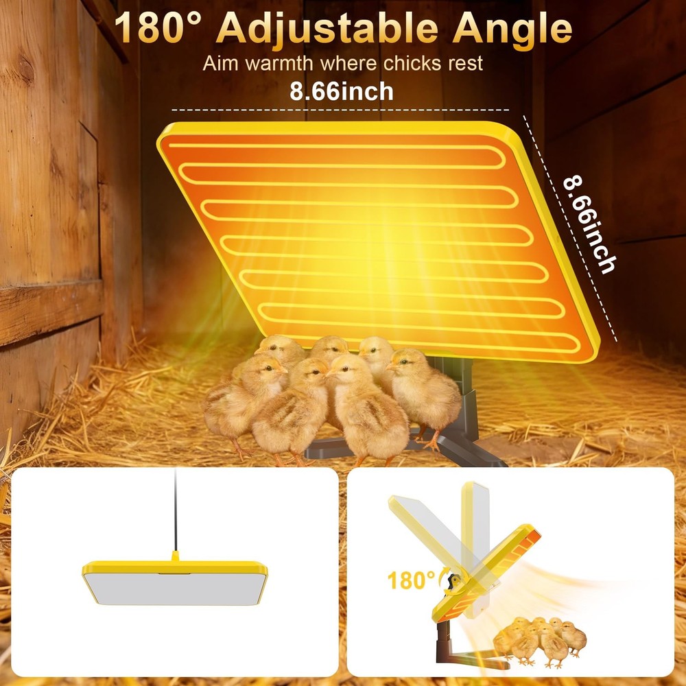 Brooder Plate for Chicks, 50–158℉ Chick Heat with Smart yellow