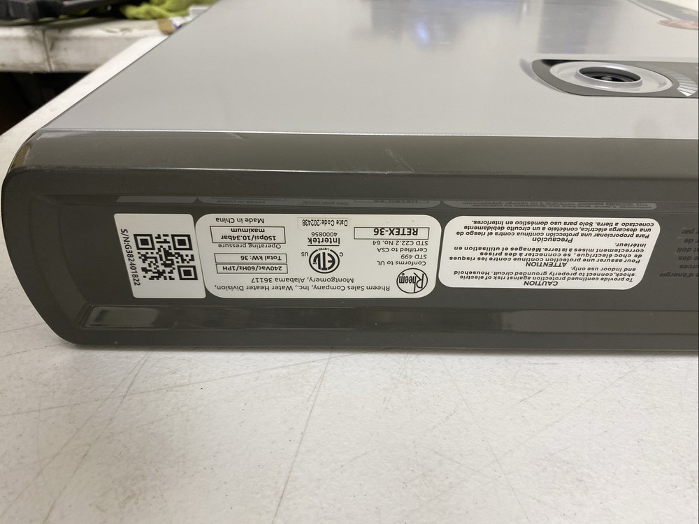 Rheem Performance 36kw Tankless Electric Water Heater RETEX-36) *READ* as is