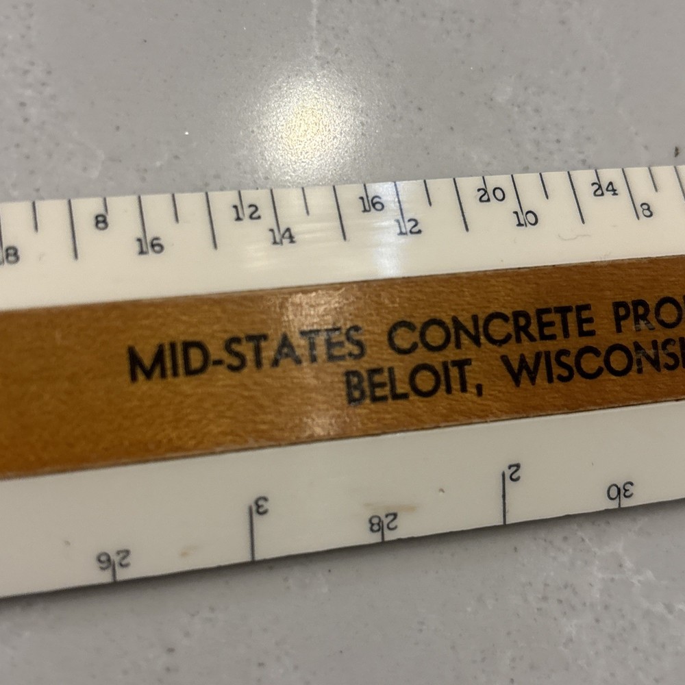 Vintage Wood Ruler Engineering Drafting - Flexicore Wisconsin