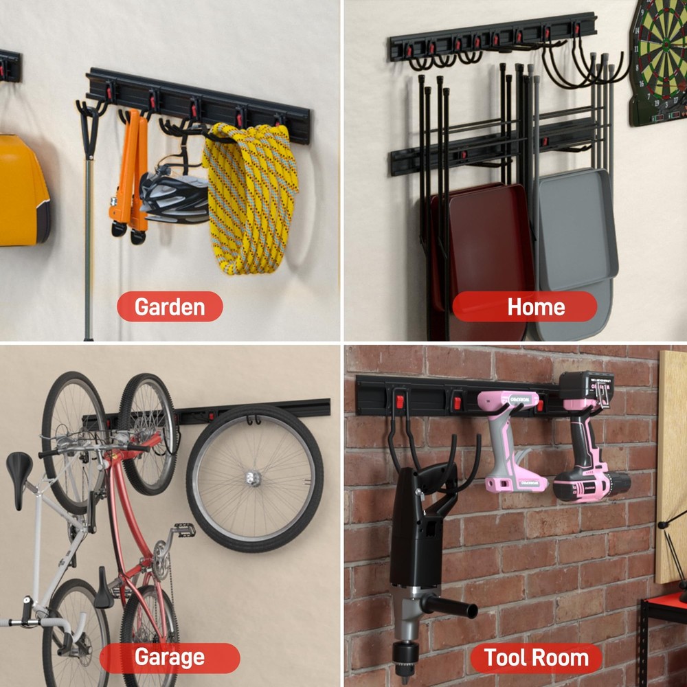 WORKPRO Garage Tool Organizer Wall Mount, Organization Garden Black