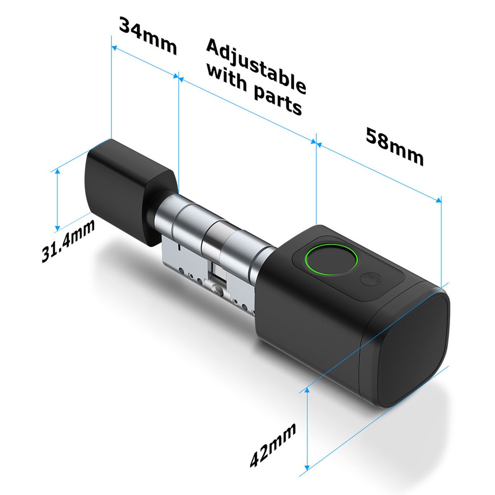 Keyless Smart Door Lock Cylinder Finger prints Tuya Remote Control Smart Lock