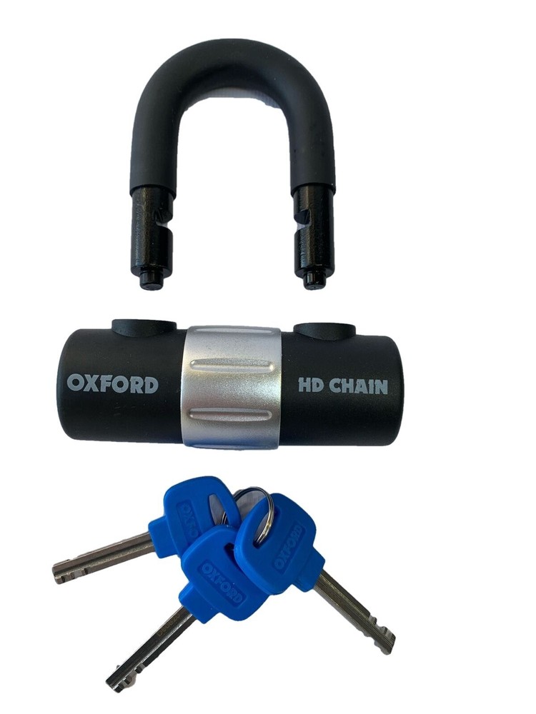 Oxford Motorcycle Sold Secure Lock Chain 1.5m + ABUS Ground Wall Anchor Bundle