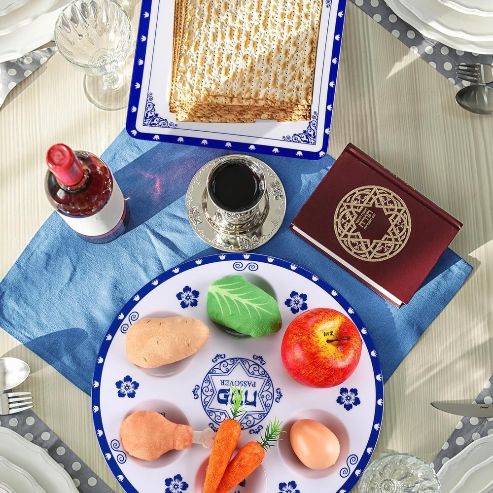 Passover Seder Plate Set - 4 Pcs Renaissance 12 Inch Ceramic Tableware