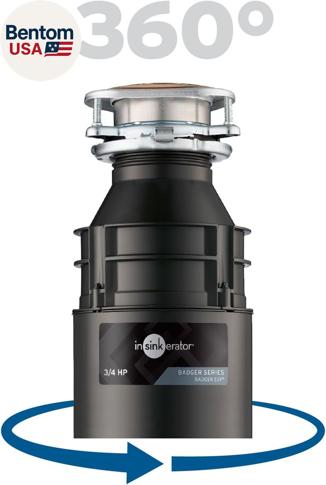 Badger 5XP Garbage Disposal, Standard Series 3/4 HP Continuous Feed Food Waste D