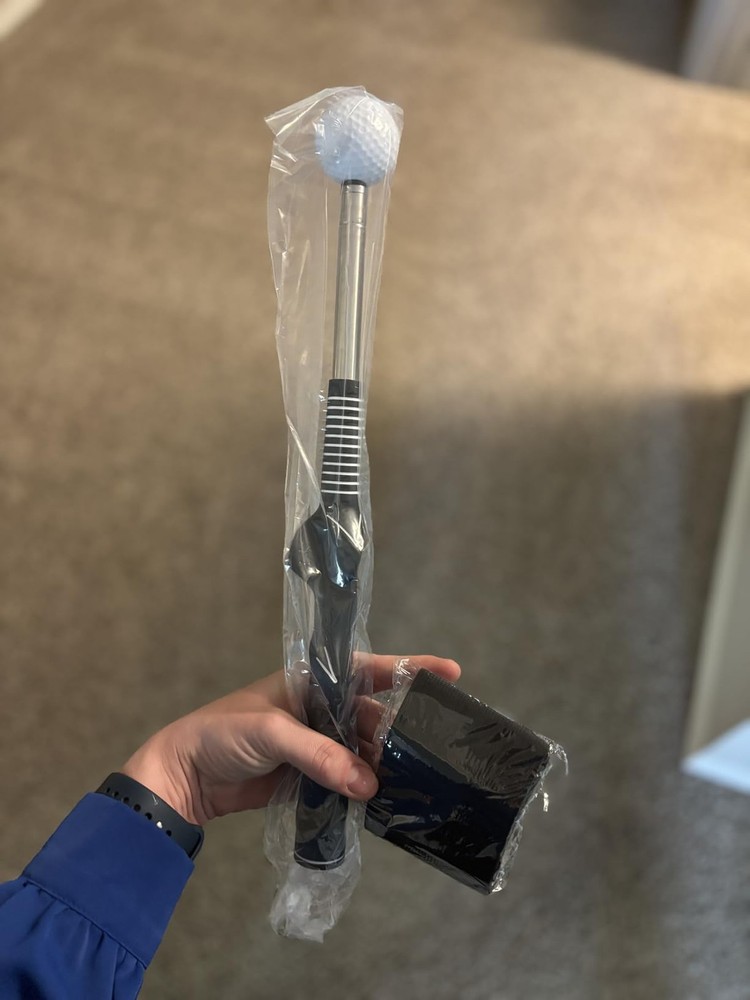 Retractable Golf Swing Training Aid Right-Handed Grip Trainer w Click Feedback