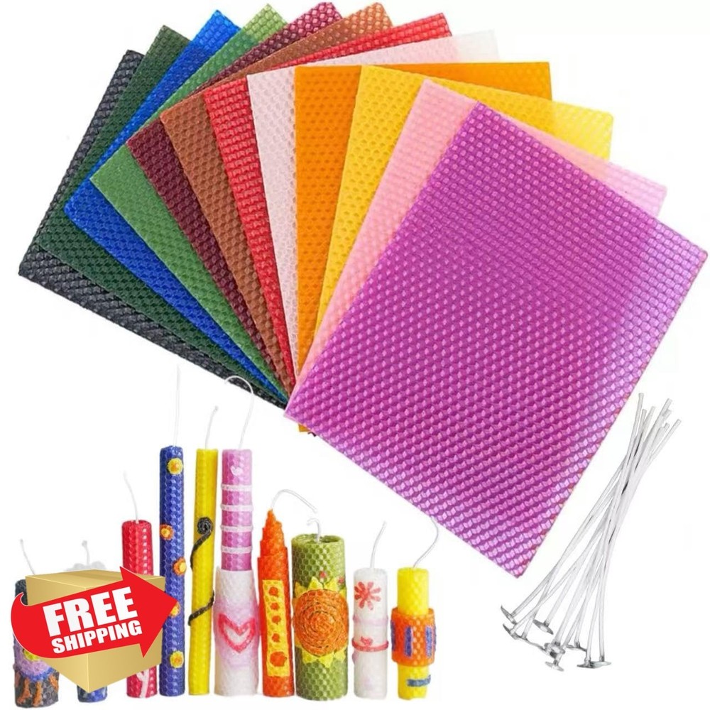 Phinicco 12pc Beeswax Sheets 8x10" Candle Making Kit