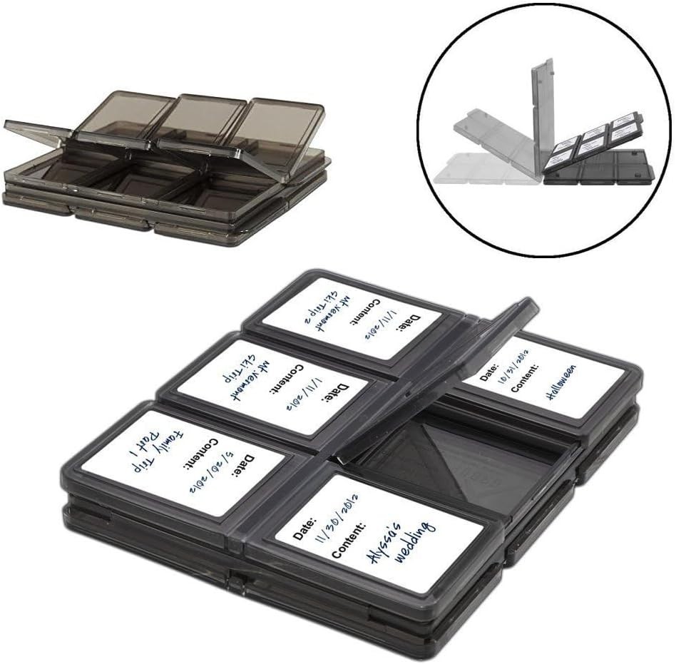 Compact 3 Pack SD Memory Card Cases - Hard Plastic, Lightweight & Functional