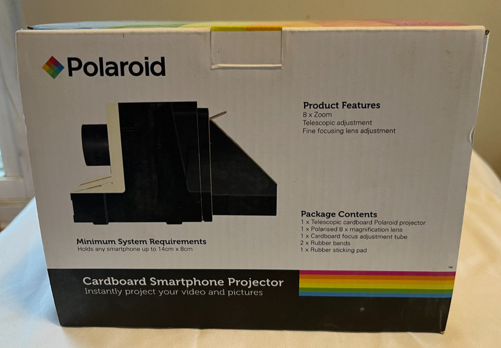 Polaroid Cardboard Smartphone Projector Opened- Never Used